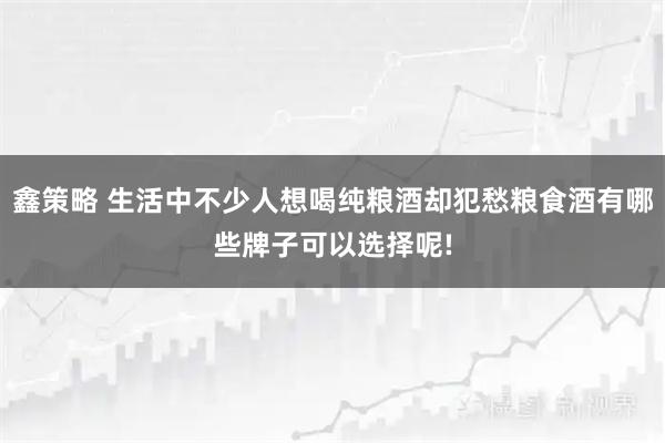 鑫策略 生活中不少人想喝纯粮酒却犯愁粮食酒有哪些牌子可以选择呢!