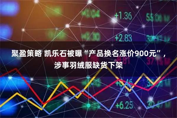 聚盈策略 凯乐石被曝“产品换名涨价900元”，涉事羽绒服缺货下架
